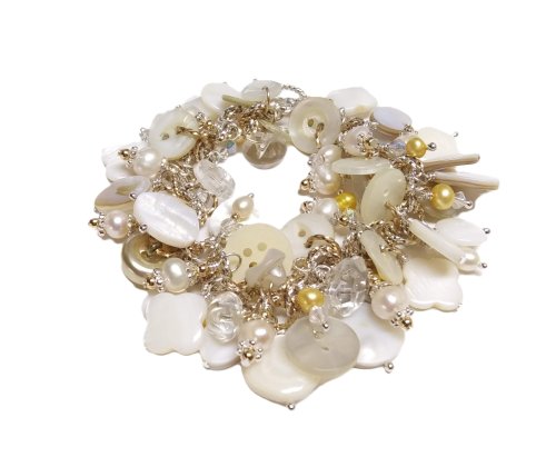 Judy Larson's Celebration Jewelry - , General Education, ,  bracelet made using mixed metals with saved buttons